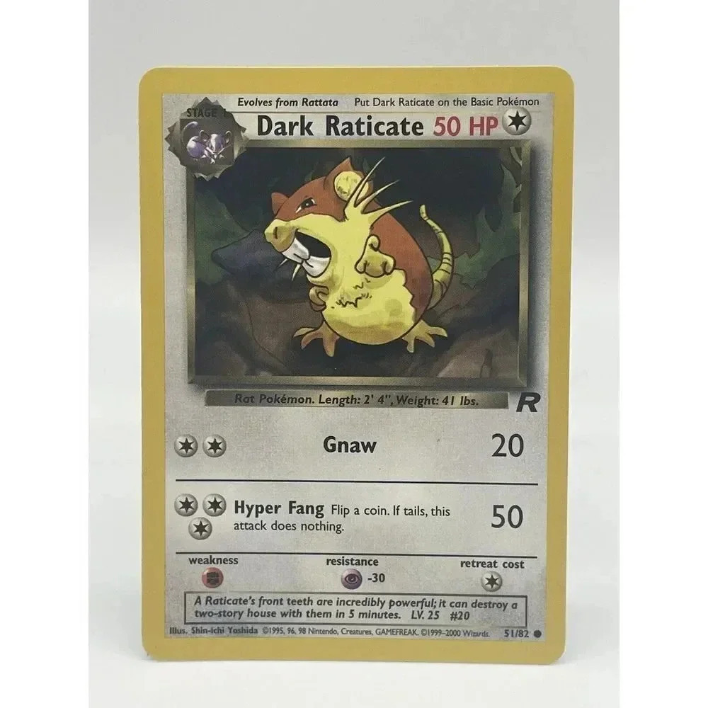 Dark Raticate 51/82 Team Rocket Unlimited Pokémon Vintage 2000 Non‎ Holo NM
